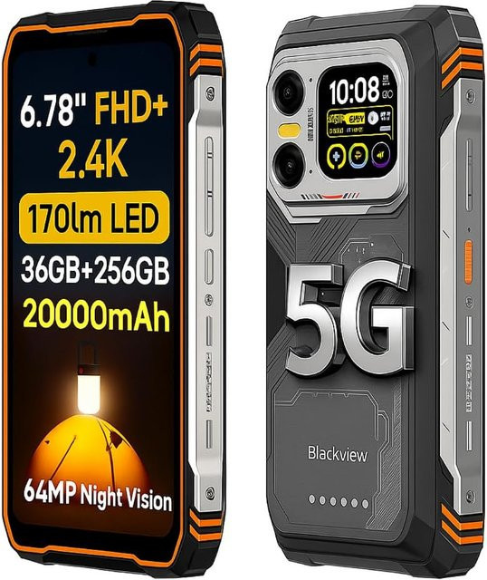 Blackview XPLORE 1 5G Smartphone Orange mit 256 GB Speicher, 6,78 Zoll Display und Android 15 - Bild 1