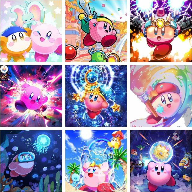 Potdemiel K-Kirby 5D DIY Vollrunde Diamant-Malerei Ästhetische Dekoration Multicolor - Bild 1