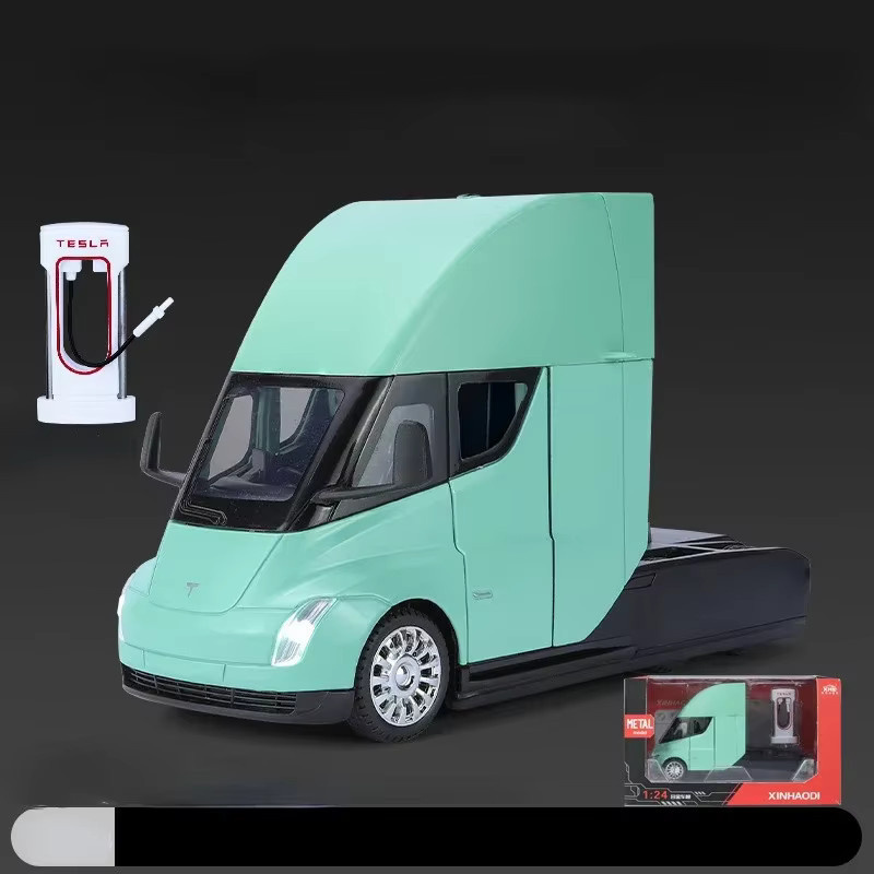 MAKEDA LKW-Zugmaschine, Metall, Grün, mit Licht und Sound, 1:24 - Bild 2