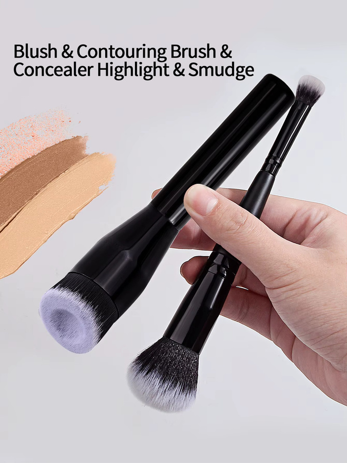 KOSSHOW Grundierungspinsel, Doppelkopf-Make-up-Pinsel, 2 Stück, Unisex - Bild 5