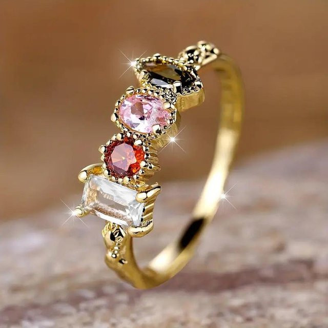 YIRAN Jewelry Ringe, Zirkonia, Kupfer, Gold, Damen - Bild 1