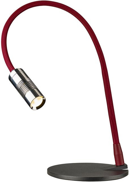 Oligo A Little Bit LED-Tischleuchte in Chrom und Rot matt, dimmbar und verstellbar, warmweiß (3000K) - Bild 1