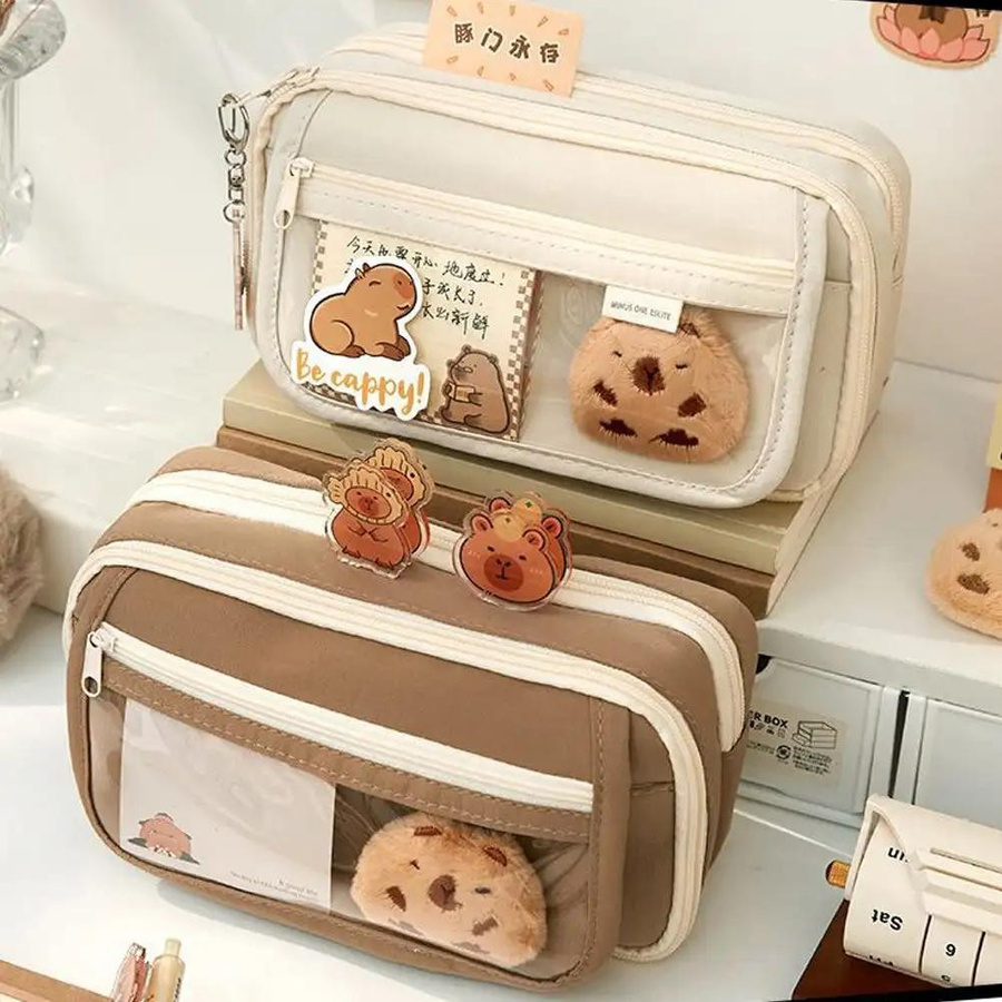Transparentes Kawaii-Federmäppchen von Yiran Furniture als wasserdichte Stiftbox und Kosmetiktasche für Mädchen, Farbe: Transparent - Bild 4