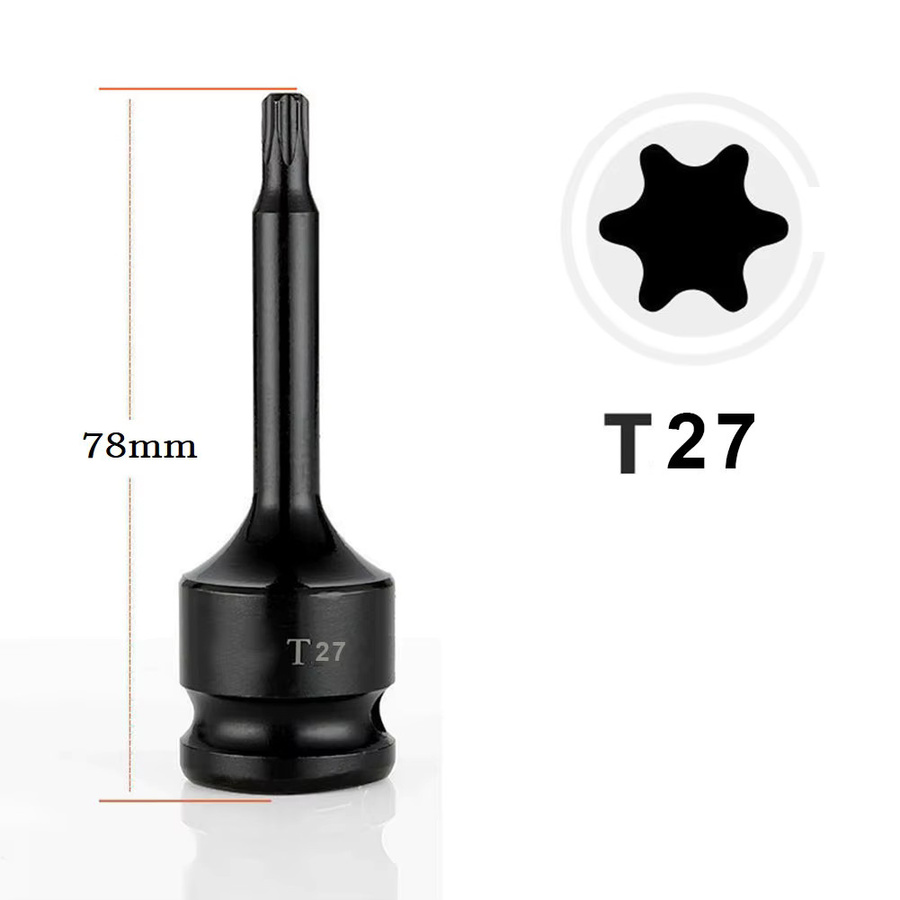 VIBRATITE Sechs-Kant Torx Schraubendreher Bits Set mit 1/2 Zoll Antrieb und Magnetfunktion, Schwarz - Bild 2