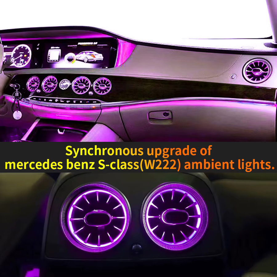 Mercedes Benz S-Klasse W222 LED Ambientebeleuchtung für Lüftungsschlitze und Hochtöner in Rot - Bild 3