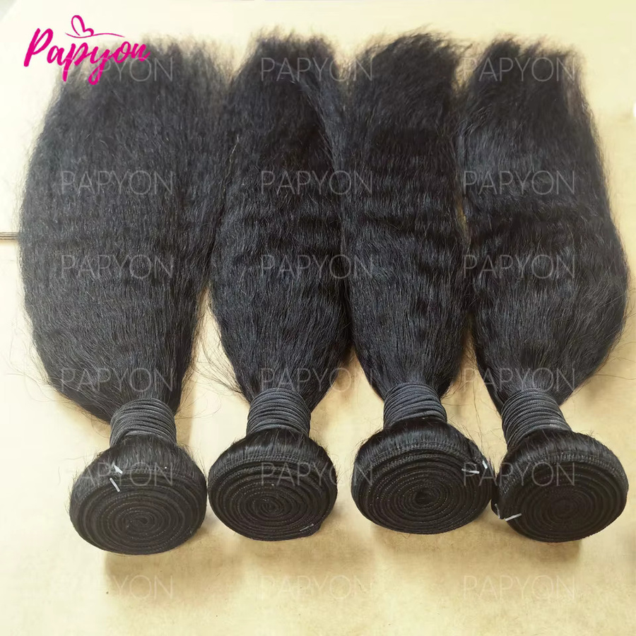PAPYON Kinky Straight Echthaar-Bündel, Yaki Straight Rohhaar, Unisex - Bild 6