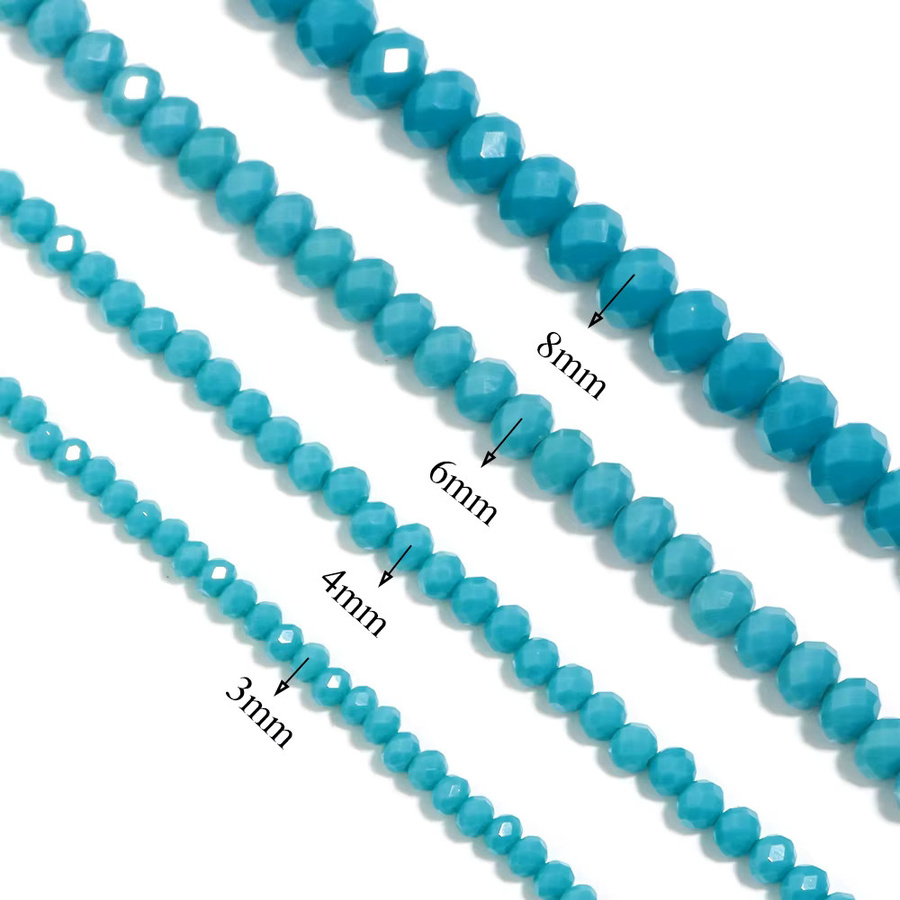 Kristallperlen Porzellanglas, pfauenblau, Bunt, Unisex - Bild 2