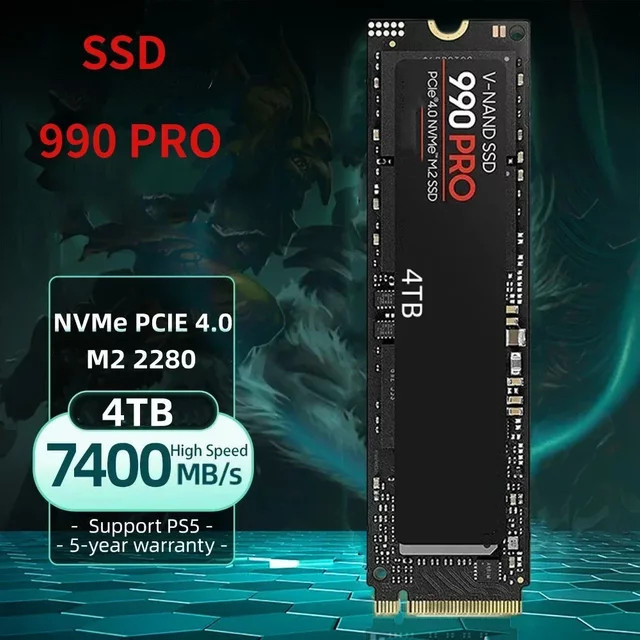 Samsung 990 PRO NVMe M.2 SSD Hochleistungs-Festplatte in Schwarz - Bild 1
