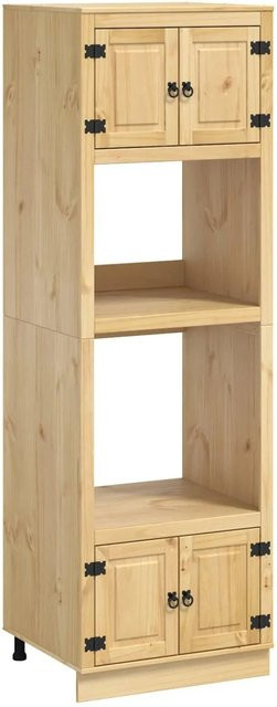 vidaXL Schrank mit Regal in Honigbraun aus massivem Kiefernholz, B/T/H: 66 x 58 x 207 cm - Bild 1