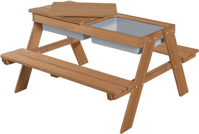Roba Kindersitzgruppe Play for 4 Outdoor Deluxe aus Massivholz in Braun - Bild 1