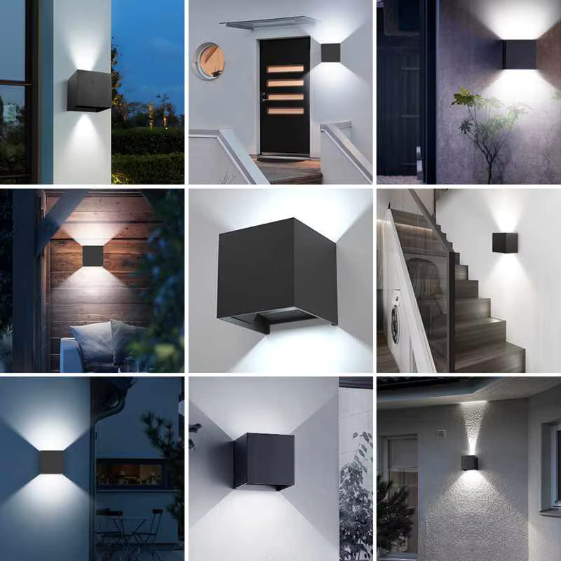 CYLRDXK LED Außenwandleuchte IP65 wasserdicht Up-Down Beleuchtung in Schwarz für Garten Veranda und Wohnzimmer - Bild 5