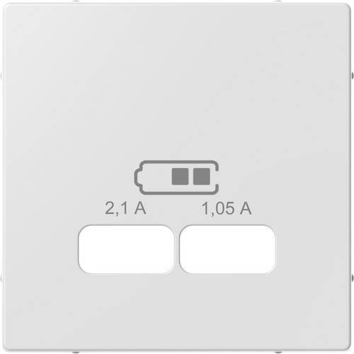 Merten Abdeckung System M Zentralplatte in Polarweiß mit USB-Ladefunktion - Bild 1