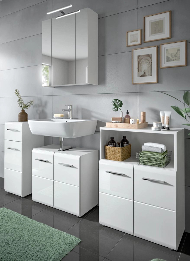 Inn.Furn Badmöbel Set Cover in Weiß Hochglanz, 4-teilig, Breite: 180 cm - Bild 2