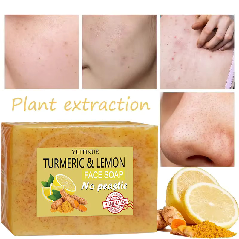 YUITIKUE Kurkuma- und Zitronenseife, Peeling-Seife, Unisex - Bild 2