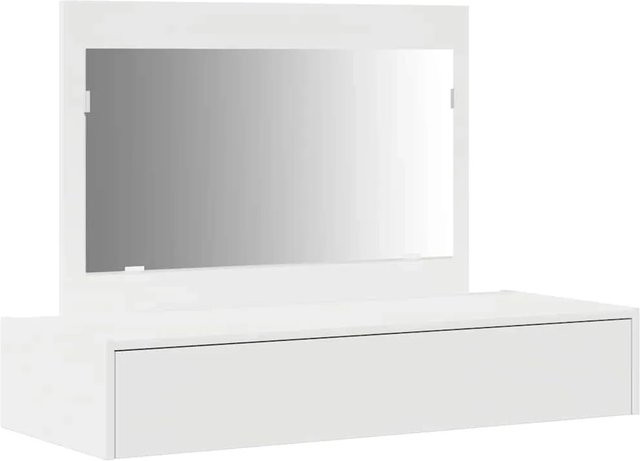 vidaXL Schminktisch Weiß mit Schubladen und Spiegel, Modernes Design, B/T/H: 100 x 40 x 70 cm - Bild 1