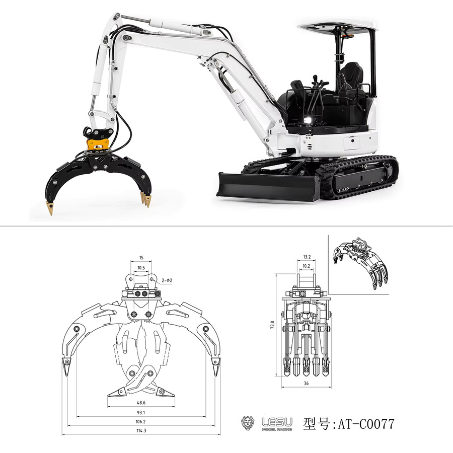 LESU Ersatz-Metall-Holzgreifer, 1:14, Zubehör - Bild 3