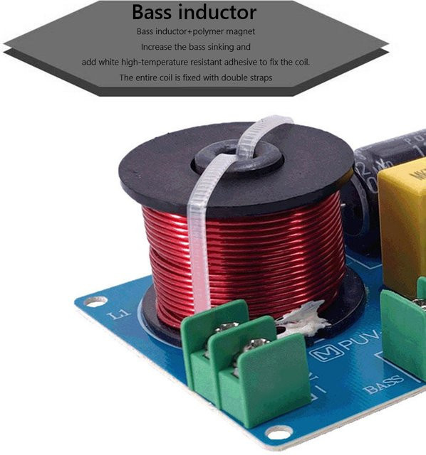 APWIKOGER 200W 3-Wege Hi-Fi Crossover-Filtermodul für Regallautsprecher 3,5 bis 8 Zoll, Multicolor - Bild 1