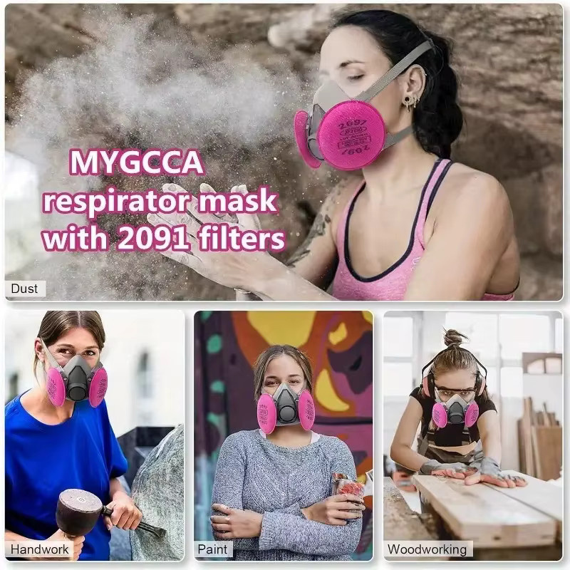 Anti-Staub-Nebel 6200 Gasmasken-Set Industrielle Halbgesichts-Atemschutzmaske kompatibel mit Filterserie 2091/6001 - Bild 5
