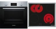 Bosch HBD231VR61 Serie 2 Backofen-Set mit Glaskeramikkochfeld in Schwarz und Silber - Bild 1