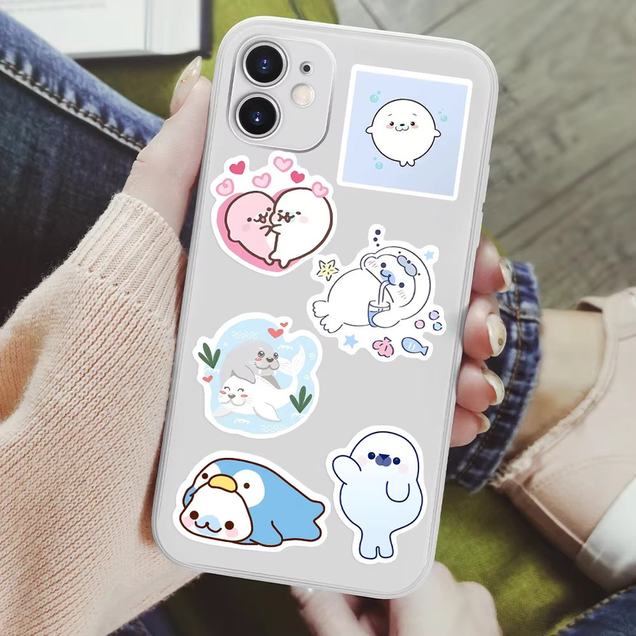 Wasserdichte Kawaii Cartoon-Siegel-Aufkleber in Multicolour für Handy, Laptop und Gepäck - Bild 2