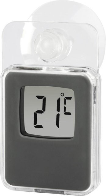 Digitales Hama Fensterthermometer für innen und außen in Grau, Breite: 7,5 cm, Höhe: 4,6 cm - Bild 1