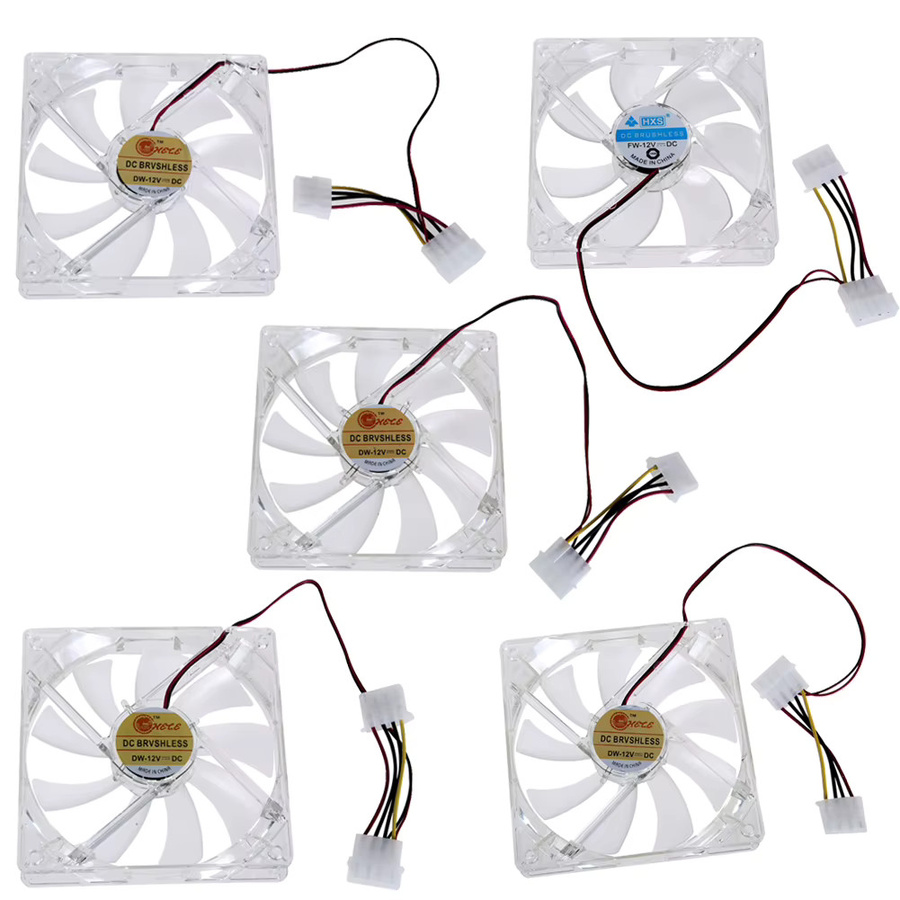 ALLOET PC CPU-Kühlerlüfter mit transparentem Gehäuse und roter Quad 4 LED-Beleuchtung, 120 mm - Bild 3