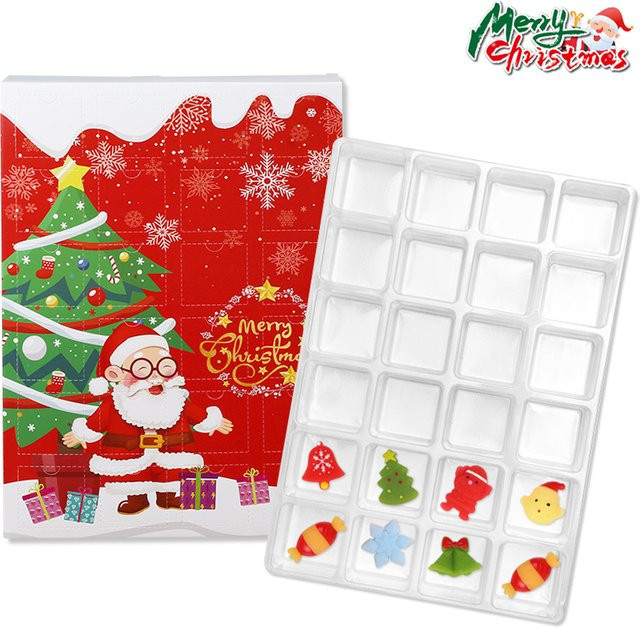 ZQNYCY Adventskalender mit 24 leeren Boxen zum Befüllen, rot und mehrfarbig, DIY Geschenkbox für Kinder und Neujahr - Bild 1