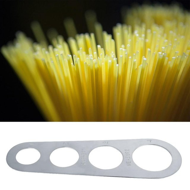 Spaghetti Messgerät aus Edelstahl von mfySpace in Gelb für 4 Portionen - Bild 1