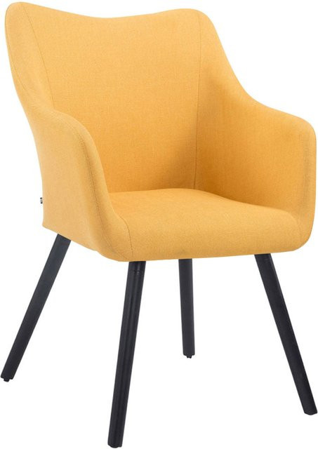 TPFLiving Besucherstuhl Coyo Two mit Stoffbezug und Buchenholzgestell in Schwarz und Gelb, B/T/H: 62,5 x 61,0 x 90,0 cm - Bild 1