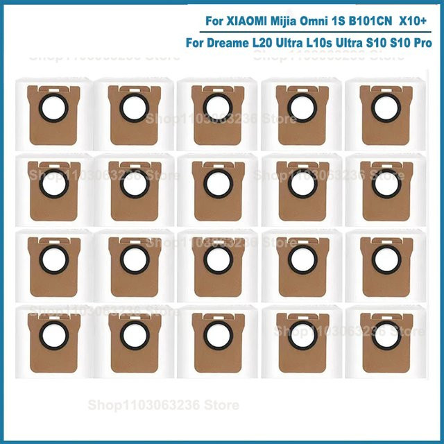 Staubbeutel für Dreame L20 Ultra, L10s Ultra, S10, S10 Pro und Xiaomi Mijia Omni 1S B101CN, Roboter Staubsauger Zubehör, Weiß - Bild 1
