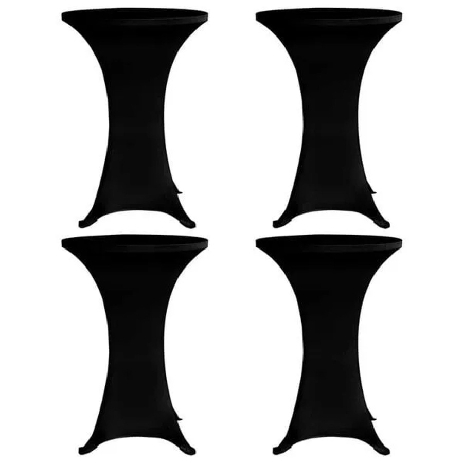 4er Set DELUKE Stretch-Stehtischhussen AMAU in Schwarz, elastische Tischdecken für runde Stehtische, Durchmesser: 70 cm - Bild 2