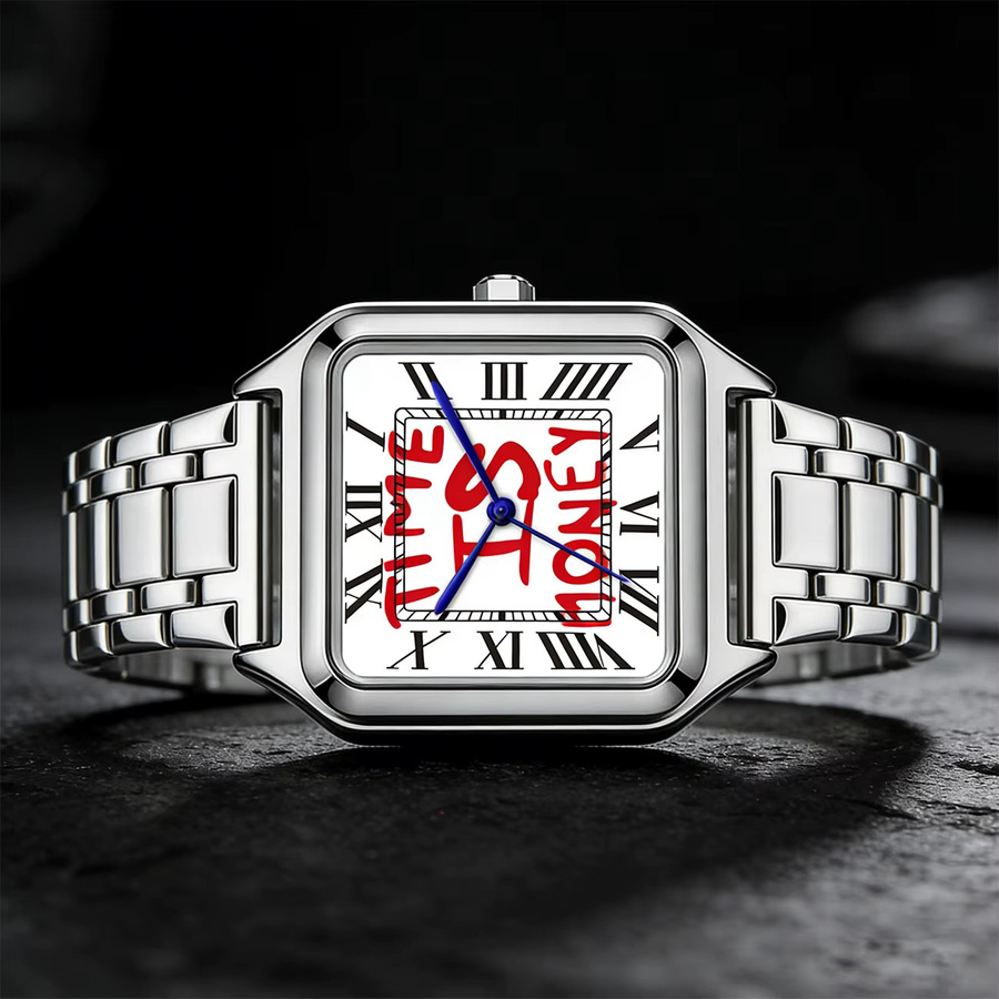 SHUAIKE Armbanduhr Quarz, Edelstahl, Eckig, Silber, Herren - Bild 4