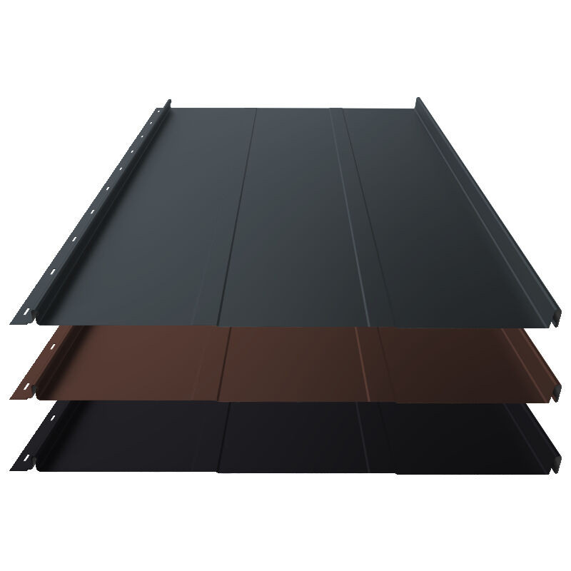 Stehfalz Panel Retro 25 von Blachotrapez GmbH aus Aluminium für Dach und Wand, Farbe Mehrfarbig, Breite: 55,4 cm, Materialstärke: 0,60 mm, Prägung 25 µm Matt - Bild 1