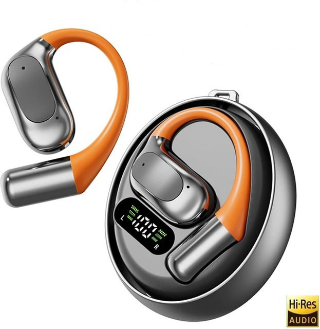 EARDECO Clip-on TWS kabellose Bluetooth-Kopfhörer mit Stereo-Sound und Mikrofon in Weiß für den Sport - Bild 1