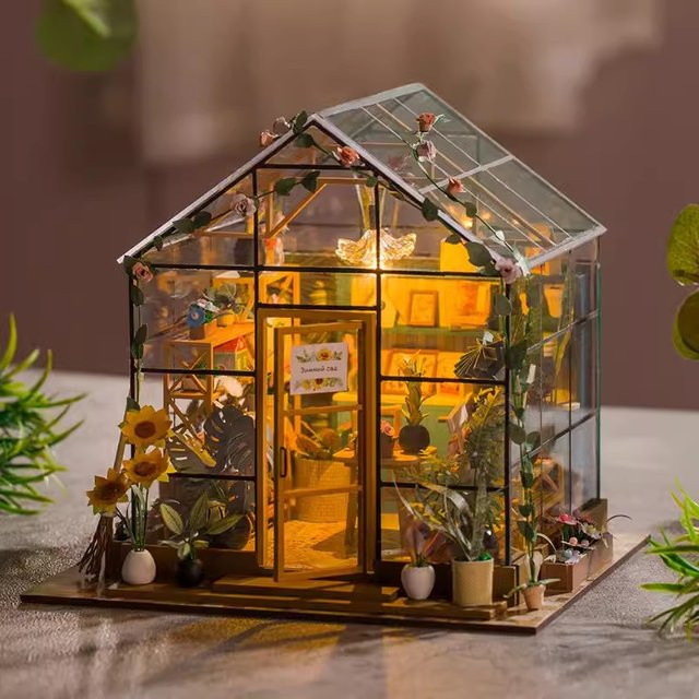 DIY Puppenhaus 3D Miniatur, mit LED Licht, Gebäude Modell Spielzeug - Bild 1