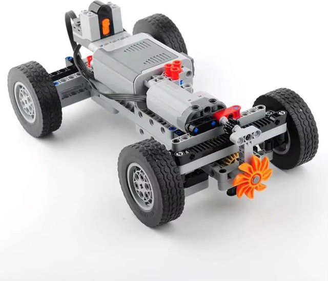 wishiot 4WD Technisches Auto-Chassis-Steine-Set, mit IR-Fernbedienung, M-Servomotor, AA-Batteriekasten - Bild 1