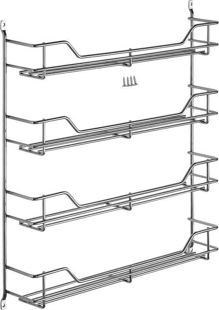 SOTECH Gewürzregal aus Metall in Silber, Wandmontage, Platz für bis zu 24 Gewürzdosen (4 x 6) - Bild 1