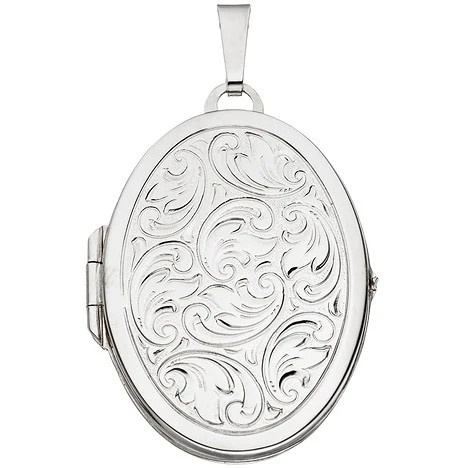 Colfem Medaillon oval, 375 Weißgold, Unisex - Bild 1