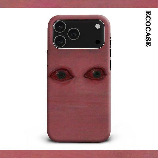 Eerie Pink Eyes Handyhülle für Apple iPhone 17 16 15 14 13 12 11 Pro Max Plus mit doppelschichtiger Rückseite in Pink - Bild 1