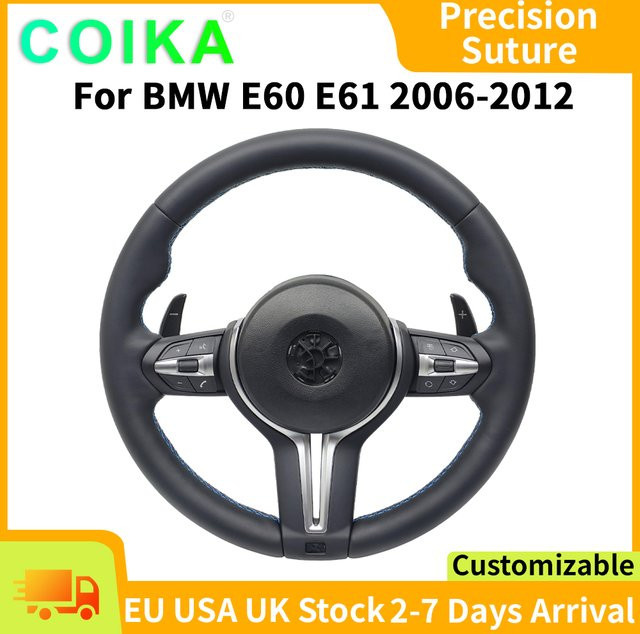 COIKA M-Stich Lenkrad Innenausstattung Upgrade für BMW E60 E61 E62 E63 E65 (2006-2012) in Schwarz - Bild 1