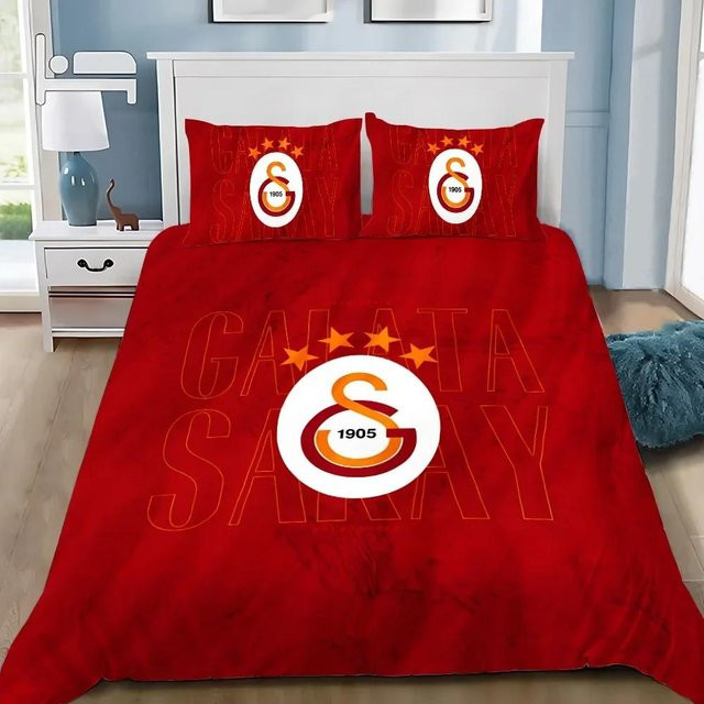 Binchi Fitness Bettwäsche-Set Galatasaray mit Bettbezug und Kissenbezügen, Rot, B/H: 135 x 200 cm - Bild 1