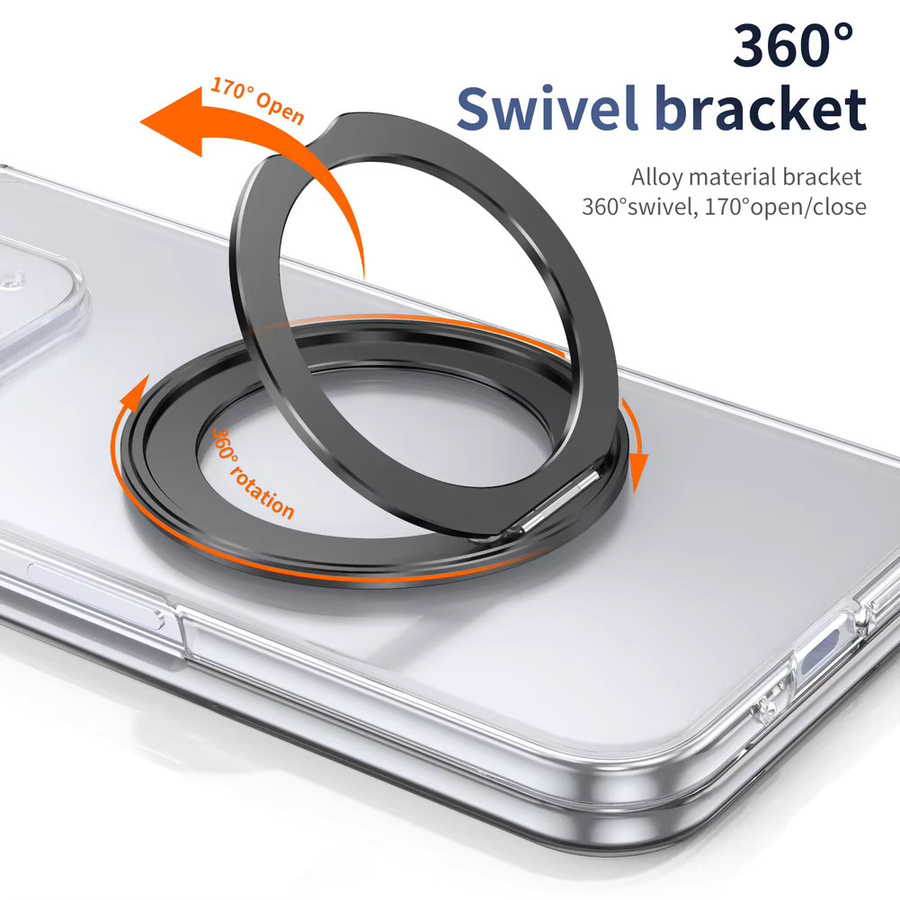Google Pixel 10 Pro Fold Schutzhülle aus Aluminiumlegierung mit rotierendem magnetischem Ring und Schutzfolie in Pink oder Transparent - Bild 2