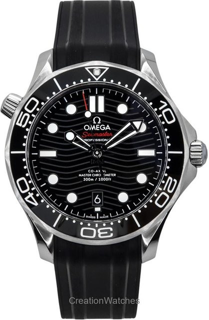 Omega Seamaster Taucheruhr, Automatik, Edelstahl, Kautschukarmband, Schwarz, Herren - Bild 1