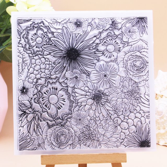 Alinacutle Transparenter Silikonstempel mit Wildblumen-Motiv für Bastelarbeiten und Sammelalben - Bild 1