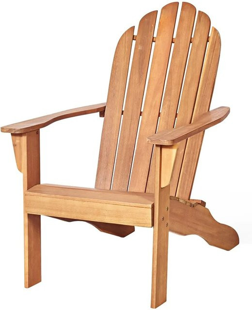 Costway Adirondack Gartensessel aus Akazienholz in Natur/Braun - Bild 1