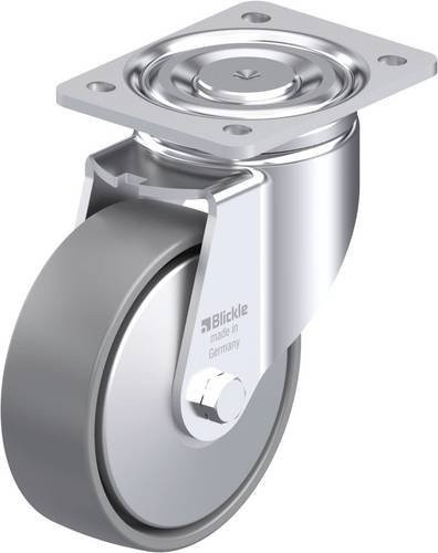 Blickle Stahlblech-Lenkrolle LH-PO 150K-ELS-FA in Grau mit 150 mm Rad-Durchmesser und 400 kg Tragfähigkeit - Bild 1