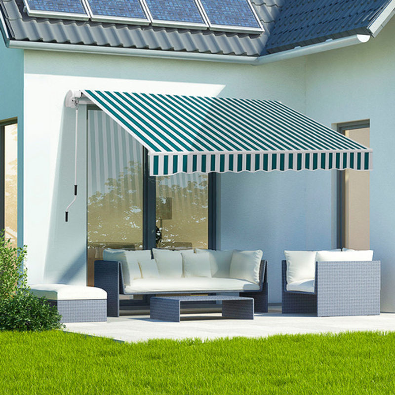 Outsunny Gelenkmarkise mit Handkurbel in Weiß, B/L: 245 x 395 cm - Bild 4
