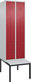 C+P Z-Spind Classic PLUS Sitzbank mit 4 Fächern und Zylinderschloss, Kunststoff-Sitzfläche, B/T/H: 212,0 x 60,0 x 81,5 cm - Bild 1