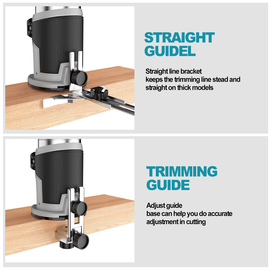 Makita Bürstenloser Elektrischer Trimmer für Holzbearbeitung, Fräsmaschine zum Gravieren und Schlitzen, kompatibel mit Makita 18V Akku - Bild 3