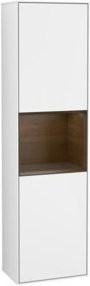 V&B Hochschrank Finion mit LED-Beleuchtung und Glastüren in Weiß, B/T/H: 41,8 x 15,0 x 151,6 cm - Bild 1